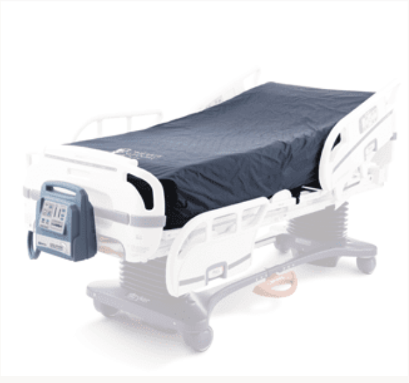 Joerns Dolphin fluid immersion simulation therapeutic support surface on a hospital bed