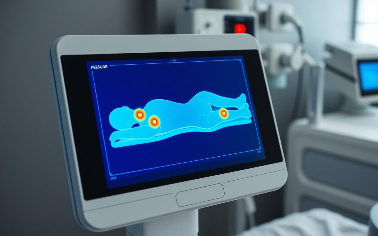 Wellsense VŪ bedside display showing interface pressure visualization
